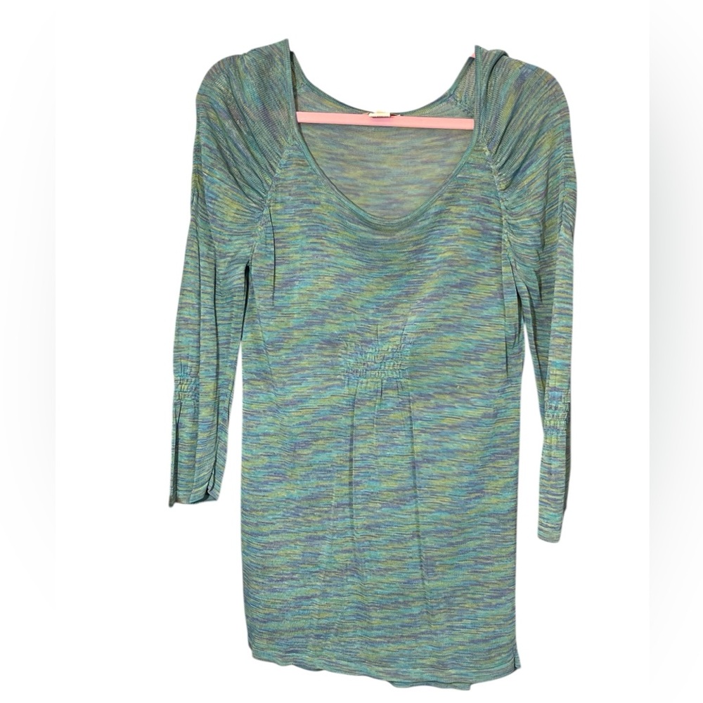 Sundance Sheer Colorful Multi Long Sleeve Tunic Size M Retro Vibes